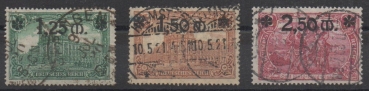 Michel Nr. 116 - 118, gestempelte Darstellungen Kaiserreich geprüft (INFLA Berlin).